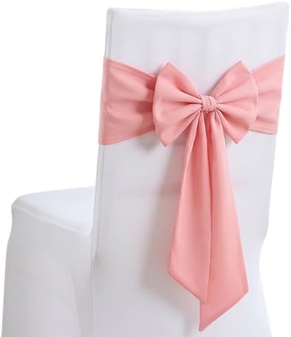 10 Pcs Pink Chair Sashes, 13.7 ×15 inch Pink Bows Chair Bows Sashes Elastic by Unknown