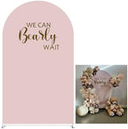 Pink Arch Backdrop Stand Covers for Parties We Can Bearly Wait Theme Arched Stretchy Fabric Cover Girls Baby Shower Birthday Party Decorations (2.2x5FT) by KONPON