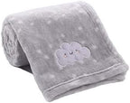 CREVENT Baby Welcome Gift Set Storage Basket with 2 Blankets+ 1 Security Blanket + 1 Taggie + 1 Gift Bag with Ribbon (Grey) - Image 2