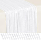 18 Pack White Cheesecloth Table Runner 17x108 Inches Boho Home Decor by Showgeous