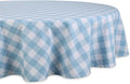 DII Buffalo Check Collection, Classic Farmhouse Tablecloth, 70" Round, Light Blue & White (Pack of 12) by DII