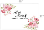 Andaz Press Custom Personalized Disposable Paper Placemats, 12 x 18 Inch, Set of 25, Custom Bridal Brunch Pink Floral, Tableware, Dining, Tabletop, Table Setting for Bridal Shower, Bridal Brunch - Image 3