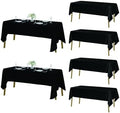Fokitut 6 Pack Rectangle Tablecloth, 60x120 Inch, Stain Resistant and Wrinkle Polyester Table Cloth, Fabric Table Cover for Kitchen Dining, Wedding, Party, Holiday Dinner-Black by Fokitut