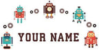 Oliver's Labels Premium Name Wall Decals - Matte Finish Personalized Wall Art for Kids' Rooms & Nurseries (Retro Robots) by Oliver%27s+Labels