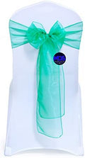 MDS Pack of 100 Organza Chair Sashes for Wedding & Event Décor – Green by MDS