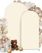Hemmotop Stretchy Arch Backdrop Cover, Beige, 7.2ft, 6ft, Set of 2 by Hemmotop