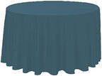 Polyester Round Tablecloth 120" Ideal for 60 inch round table (Teal) - Image 2