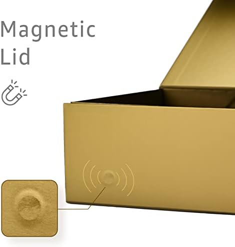 Olive Gold Gift Box with Magnetic Lid for Birthday, 13.85"x8.35"x4.45" - Image 3