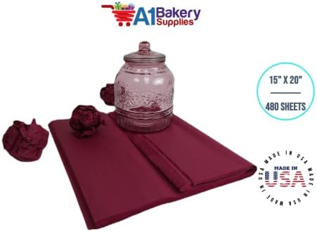 Gift Wrapping Tissue Paper 15X20 480 Pack by A1 Bakery Supplies (Burgundy) - Image 6