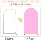 Pink Arch Backdrop Cover 7.2FT 6.6FT 6FT Wedding Arched Covers Stretchy Backdrops Set of 3 Spandex Arch Stand Covers Chiara Backdrop Cover for Arches Stand Birthday Party Baby Shower Graduation Decor - Image 5