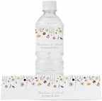 Personalized Water Bottle Labels with Choice of 30 Flower Styles - Choose Font and Pre-Made Phrases or Design Custom Text - LABELS ONLY (011 Wildflowers, 2 inch (8.5x2")) by ThePaperedWedding