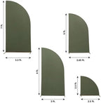 Efavormart Set of 4 Eucalyptus Sage Green Spandex Half Moon Arch Covers, Custom Fit Chiara Backdrop Slipcovers 2.5ft-7ft for Modern Botanical Staging - Image 3