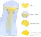 MDS Pack of 250 Organza Chair Sashes for Wedding & Event Décor – Yellow - Image 6