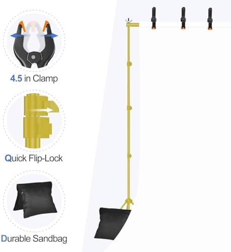 EMART Backdrop Stand 10x10FT Adjustable Back Drop Stand for Party -Gold - Image 5