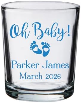 Personalized Oh Baby! Baby Shower Favor votives, Favors for Guests in Bulk, Custom votives for Baby Showers, Diaper Parties, Gender Reveals, & More! by Custom
