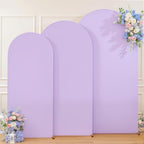 Lavender Arch Backdrop Cover 7.2ft 6.6ft 6ft Arch Cover Set of 3 Arch Covers Stretchy Backdrop for Wedding Party Baby Shower Birthday Photography Spandex Arch Stand Covers Backdrop Curtains Decor - Image 5