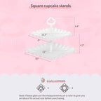 Pack of 11 NWK Cake Stand Set of Cupcake Stand, Tray & Table Cloth (White) - Image 3