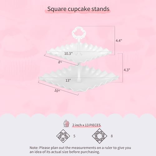 Pack of 11 NWK Cake Stand Set of Cupcake Stand, Tray & Table Cloth (White) - Image 3