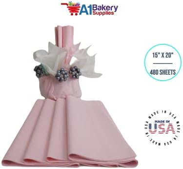 Gift Wrapping Tissue Paper 15X20 480 Pack by A1 Bakery Supplies (Blush Pink) - Image 4