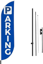 Parking Sign feather flag Pole Kit for Outdoor by Mavis Printing | 15 FEET Long Polyester Outdoor Banner Flag for Easy Hang | HD Print Swooper Flag Pole Mount to Celebrate Parking | Made in USA. by MAVISPRINT