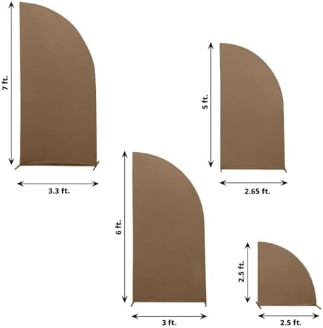 Efavormart Set of 4 Taupe Spandex Half Moon Arch Covers, Custom Fit Chiara Backdrop Slipcovers 2.5ft-7ft for Modern Farmhouse and Industrial Staging - Image 3
