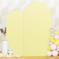 Yellow Arch Cover 7.2ft, 6ft Wedding Arch Stand Cover Yellow Arch Covers Set of 2 Round Top Chiara Backdrop Covers Arch Spandex Cover Stretchy Fabric for Birthday Balloon Party Decoratioin by PATYDEST