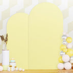 Yellow Arch Cover 7.2ft, 6ft Wedding Arch Stand Cover Yellow Arch Covers Set of 2 Round Top Chiara Backdrop Covers Arch Spandex Cover Stretchy Fabric for Birthday Balloon Party Decoratioin by PATYDEST
