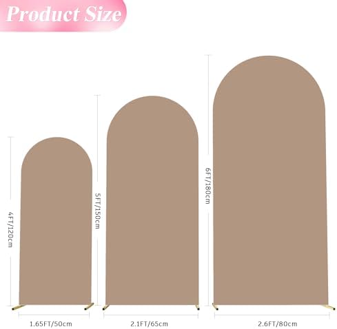Wokceer Arch Backdrop Cover 6FT,5FT,4FT Nude Brown Covers Strethy Backdrop - Image 2