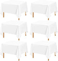 Showgeous 52x52 Inch White Square Tablecloths, Polyester Table Covers by Showgeous