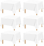 Showgeous 52x52 Inch White Square Tablecloths, Polyester Table Covers by Showgeous