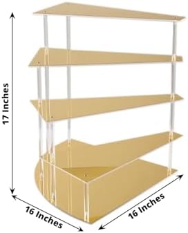 Efavormart 4-Tier Gold Spiral Cupcake Stand Mirror Finish Stairway Dessert Display, Elegant Vanity Storage Perfume Organizer Holder - 17" Tall - Image 3