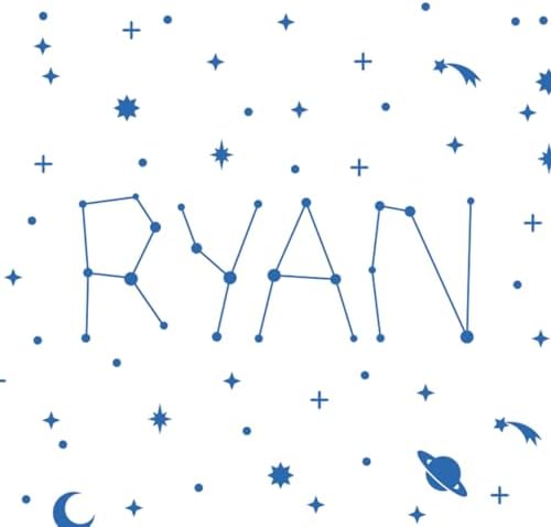 Space Name wall Decal/Custom Name Sticker/Personalized Stars/Baby Name Decal/Kids Name/Galaxy/Constellation/Boys Room/Zodiac by OhongsDesignStudio