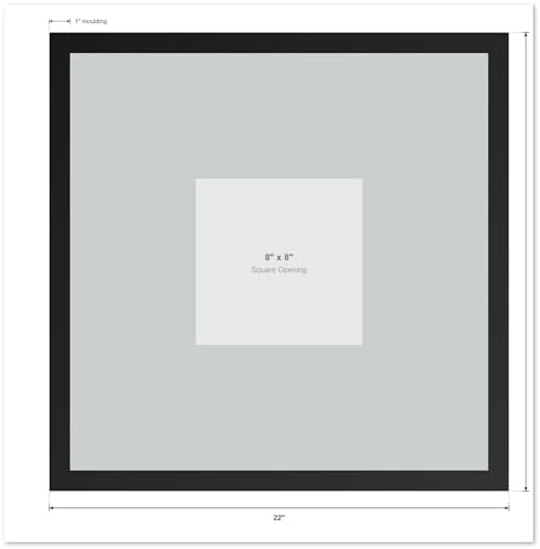 CountryArtHouse Signature Keepsake Frame - Square Mat Window - Black Wood Genuine Hardwood 20x20 8x8 Photo - Metallic Silver Border Mat - Gel Pens Included for Guest Signing - Image 4