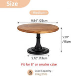 NUPTIO Wooden Cake Stand, 9.8 Inch Round Dessert Display Holder - Image 2