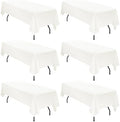 6 Pack Tablecloth 60 x 126 inch Polyester Table Cloth for 6 Foot Rectangle Tables,Stain and Wrinkle Resistant Washable Fabric Table Covers Polyester Ivory Table Clothes for Wedding,Party,Banquet by YMHPRIDE