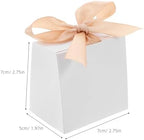White Mini Favor Boxes 50 Sets with Ribbon for Xmas Celebrations - Image 2