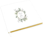 Andaz Press Personalized Wedding Guestbook with Gold Accents, Watercolor Leaves Design White Guest Sign in Guest Registry 120 Pages 8.5 X 8.5 Memories Book for DIY, Scrapbook, Photo Album by AndazPress