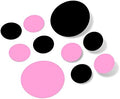 Black/Pink Vinyl Wall Stickers - 2 & 4 inch Circles (300 Decals) by DecalVenue