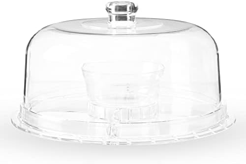 Twine Multi-Functional Acrylic Server with Bundt Cake Mold, Dessert Serving Platter Set, Cake Pan, Cake Stand, Clear Acrylic, Silicone, 4-Piece Set - Image 7