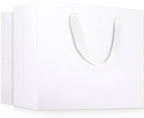EUSOAR Exra Large Size Gift Wrap Bags in Bulk, 50 Pack 16x6x12 inches White Paper Heavy Duty Bags with Handles, for Wedding, Grocery, Boutique, Retail, Business, Party Favors by EUSOAR