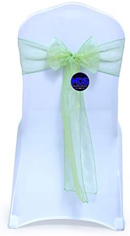 Pack of 100 Organza Chair Sashes for Wedding & Event Décor – Apple Green by MDS