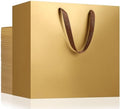 EUSOAR Small Paper Bags, 50pcs 8.6"x3.9"x7 Gold Gift Wrap Bags with Handles Bulk, Retail Shopping Merchandise Wrapping Paper Bags for Craft Grocery, Business, Wedding Birthday Party Favor by EUSOAR
