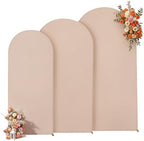 Nude Arch Backdrop Cover 7.2ft 6.6ft 6ft Arch Cover Set of 3 Arch Covers Stretchy Backdrop for Wedding Party Baby Shower Birthday Photography Spandex Arch Stand Covers Backdrop Curtains Decor - Image 4