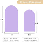 Cream Purple Arch Backdrop Cover Set of 2 Spandex Arch Covers 7.2 and 6ft Wedding Birthday Party Arch Covers Stretchy Backdrop Bridal Baby Shower Biege Lavender Arch Stand Cover - Image 5