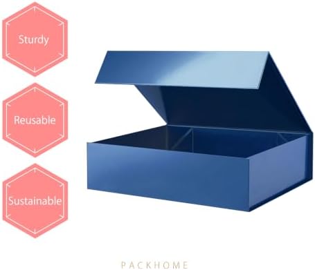 PACKHOME 6 Blue Gift Boxes 11.5x8x2.5in with Magnetic Lids for Shirt - Image 6
