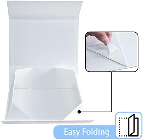 LIFELUM White Magnetic Gift Box for Wedding Presents, 13.85"x8.35"x4.45" - Image 3