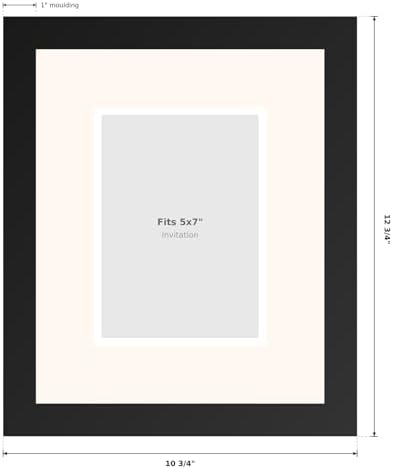 Poster Palooza Wedding Invitation Display Frame 10.75x12.75 in Bronze With White and Metallic Gold Double Mat for 5x7 Standard Keepsake | USA Made - Image 4