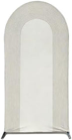 Ripples Arch Backdrop Cover Spandex Background for Baby Birthday Baby Shower Wedding Party Decoration (Beige Ripples,5x2.2ft) by Unknown