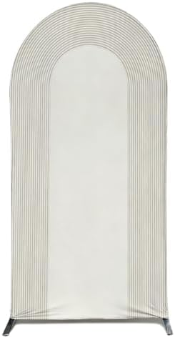 Ripples Arch Backdrop Cover Spandex Background for Baby Birthday Baby Shower Wedding Party Decoration (Beige Ripples,5x2.2ft) by Unknown