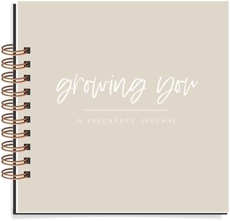 Nuts & Bolts Paper Co. Growing You Personalized Pregnancy Journal Memory Book - Record Pregnancy Memories and Moments with Your Baby Girl or Boy in this Photo Journal Scrapbook Album by NutsBoltsPaperCo